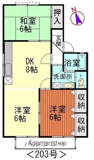 ビレッジ藤本【203号室】の間取り