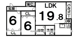 シャンテ930Ⅱ(西棟)【102号室】の間取り