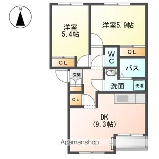 ルーエンハイムB【2階】の間取り