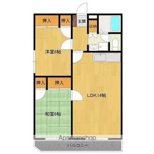 ファッショナブルマンション【2階】の間取り