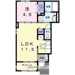リュニック 唯 Ⅰ【1階】の間取り