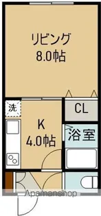 クリア北浜【1階】の間取り