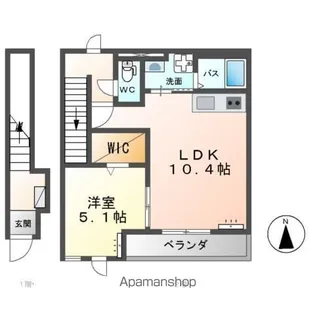 サンキエム【202号室】の間取り