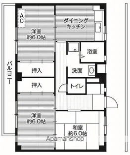 ビレッジハウス阿久和5号棟【1階】の間取り