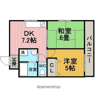 ディアコート(服部豊町)【202号室】の間取り