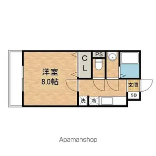 プライム日根野【106号室】の間取り