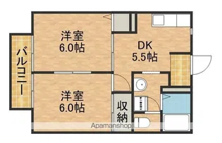 ルミエール宮の西【201号室】の間取り