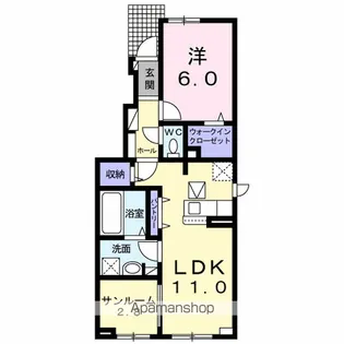 カーサ プリートN【1階】の間取り