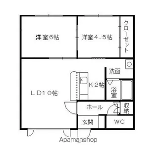 夕陽ヶ丘ハイツ【3号室】の間取り