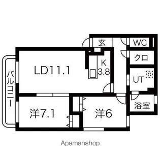 グランフォート伏見【4階】の間取り