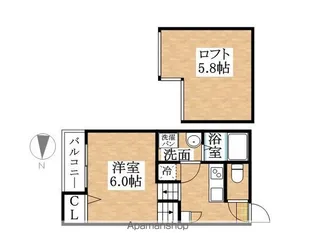 1Kの間取り画像