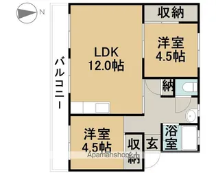 萱津ビップ【403号室】の間取り