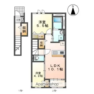 トリコロールⅡ【2階】の間取り