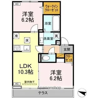 ブランシェ・ネスト (BLANCHE NEST)【1階】の間取り