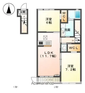 ソラーナ向田【2階】の間取り