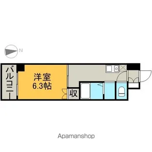サンピアオカヤス【4階】の間取り