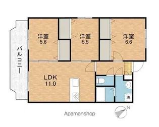 コントレイル挾間【101号室】の間取り