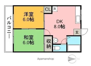 サンサンハイツⅡ【2階】の間取り