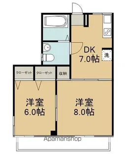 南島田コーポ【205号室】の間取り