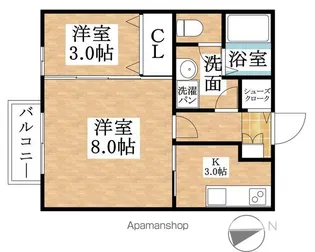 セジュールアン【2階】の間取り