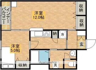 レオパレスルミュールⅡ【104号室】の間取り