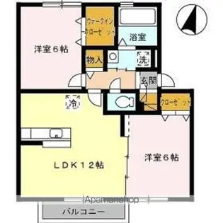 ウエストヴィレッジ A棟【2階】の間取り