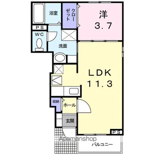 ぱしむ ふろーりら【1階】の間取り