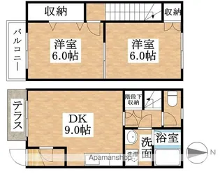 愛知県小牧市大字久保一色【テラスハウス】の間取り