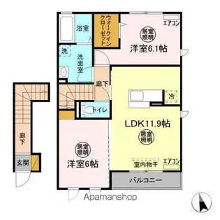カーサR・T A【2階】の間取り