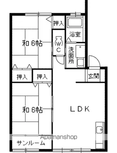 サン・ドミールB【102号室】の間取り