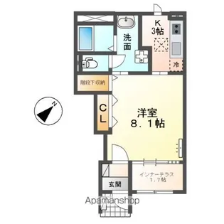 サンビラーゼウエスト【1階】の間取り