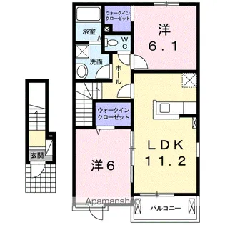 エアリーコートA【2階】の間取り
