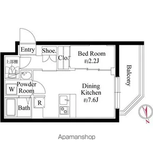 ルネサンスコート目黒南【2階】の間取り