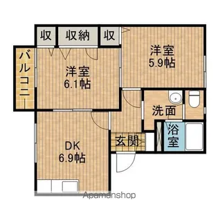 ライフコーポむらかみ【2階】の間取り