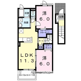 ボルドー 3【2階】の間取り