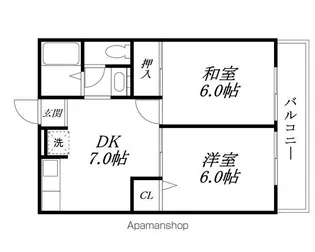 パストラルⅠ・Ⅱ【Ⅱ102号室】の間取り