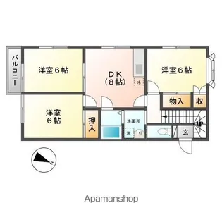 ルーミー牛久32号館【201号室】の間取り