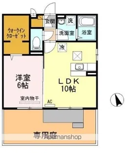 ヴィラ シャルマンC・D D棟【101号室】の間取り