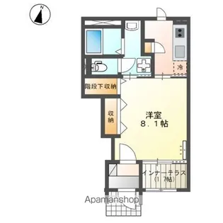 オアシスガーデン立花【107号室】の間取り