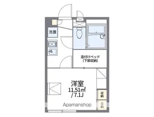レオパレスサンチェリー【1階】の間取り
