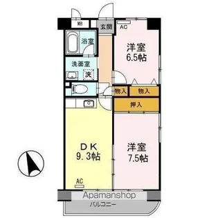 イーストエントピア【4階】の間取り