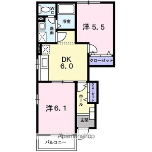 タウン日吉弐番館【1階】の間取り