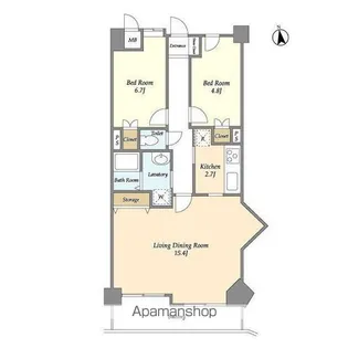 クレール矢沢【6階】の間取り