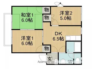 メゾンひまわりD棟【D201号室】の間取り