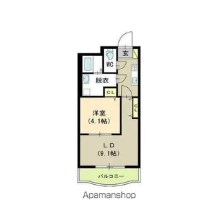 パークハイツ女池南【3階】の間取り