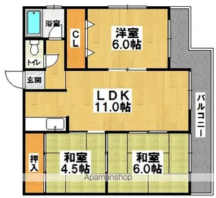 コーポ千萩【301号室】の間取り