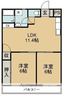 プレジデントハイツ新浜【3階】の間取り