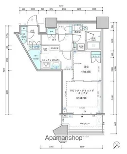 パークタワー勝どき サウス棟【9階】の間取り