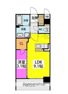 アビターレ吉塚駅前【9階】の間取り