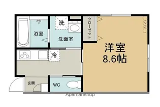 ビエナタウンB棟【1階】の間取り